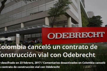 Colombia canceló un contrato de construcción vial con Odebrecht