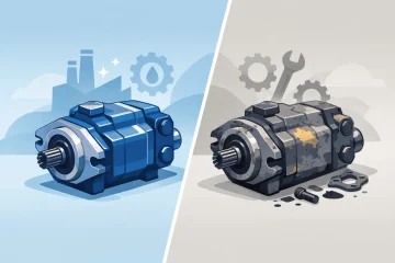 Bomba hidráulica nueva versus reconstruida