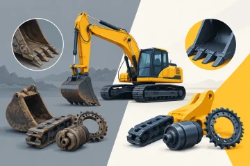 Piezas usadas versus nuevas para excavadora