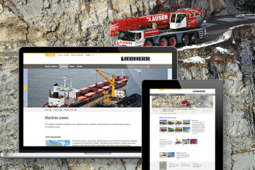 Liebherr.com integrates new product worlds: New online presence of mobile and crawler cranes and also maritime cranes